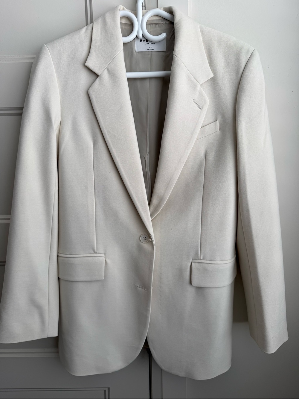 Babaton Ivory Single-Button Tailored Blazer